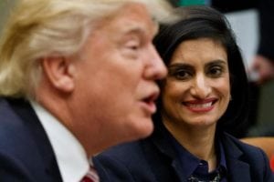 President Trump with HHS-CMS administrator Seema Verma